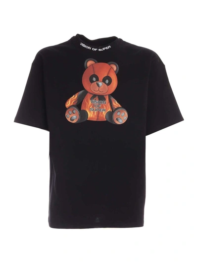 Shop Vision Of Super Pandy T-shirt In Black