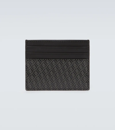 Shop Fendi Ff Leather Cardholder In Black