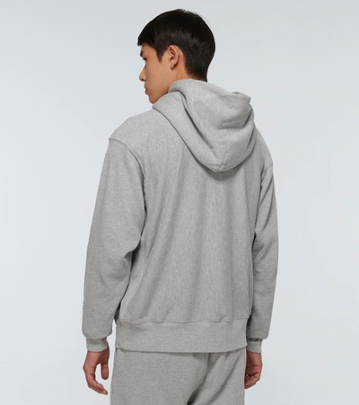 Shop Les Tien Cotton Hooded Sweatshirt In Grey