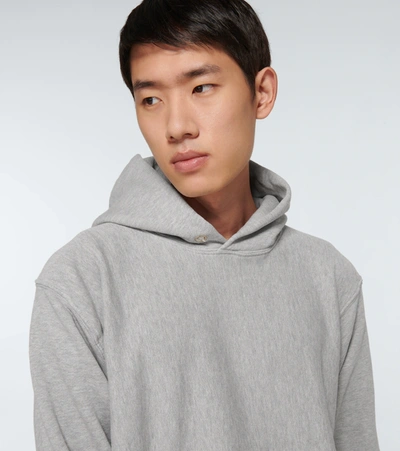 Shop Les Tien Cotton Hooded Sweatshirt In Grey