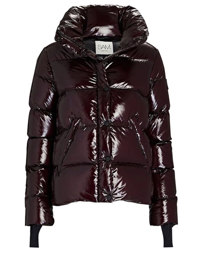 Shop Sam Isabel Down Puffer Jacket In Merlot