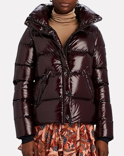 Shop Sam Isabel Down Puffer Jacket In Merlot