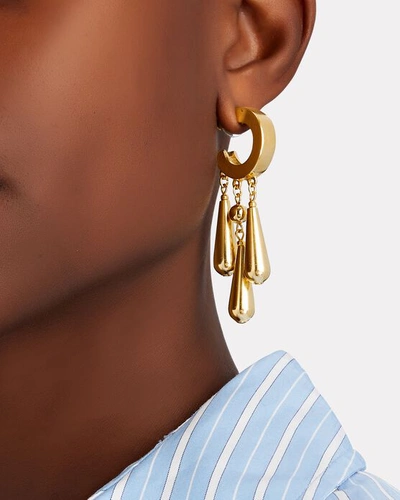 Shop Ben-amun Embellished Chunky Hoop Drop Earrings In Gold