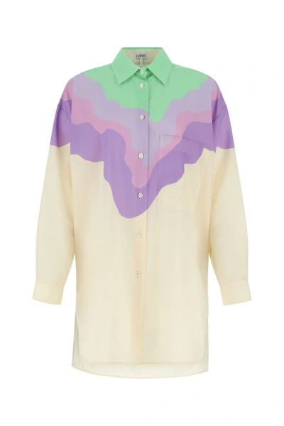 Shop Loewe Multicolor Wool Shirt  Multicoloured  Donna 38