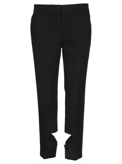 Shop Burberry Cut Out Detail Tailored Trousers In Black