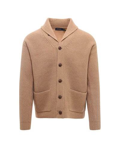Shop Polo Ralph Lauren Ribbed Knit Cardigan In Brown