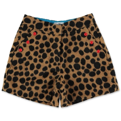 Shop The Marc Jacobs Kids Leopard Printed Shorts In Brown