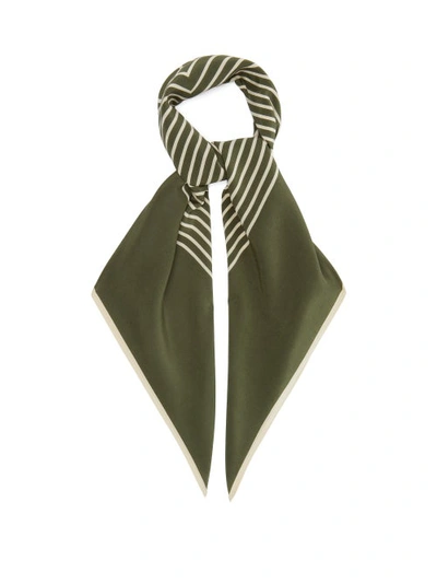 Tot Silk Monogram silk scarf in forest, Black
