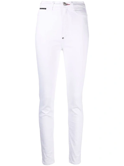 Philipp Plein Super High-wasit Jegging In White