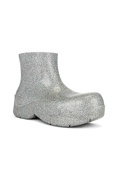 Shop Bottega Veneta Sparkle Puddle Boot In Silver