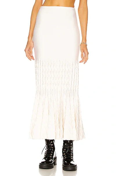 Shop Alaïa Fit And Flare Maxi Skirt In Ivoire
