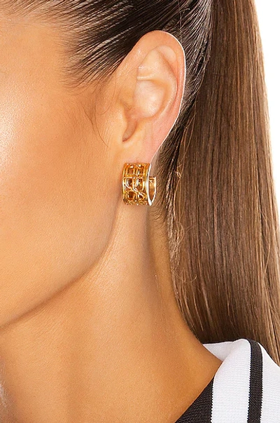 Shop Balenciaga Bb Hoop Earrings In Gold