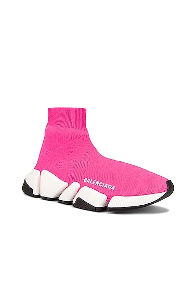 Balenciaga Speed 2.0 Logo Sock Sneakers In Fluo Pink & White & Black |  ModeSens