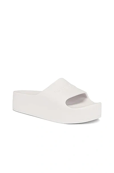 Shop Balenciaga Chunky Slides In Optical White