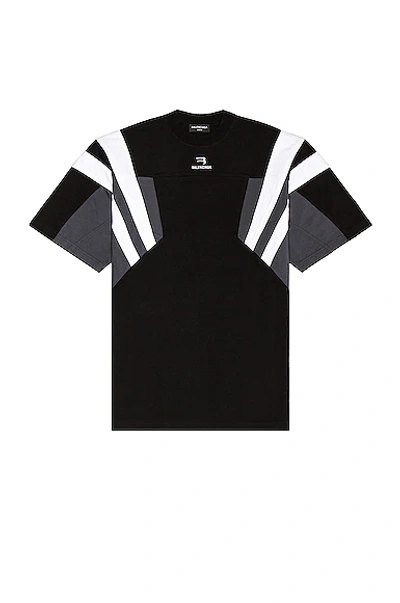 Shop Balenciaga Tracksuit T-shirt In Black  Dark Grey & White