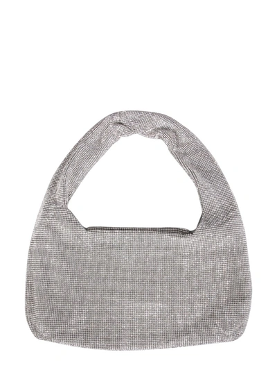 Shop Kara Crystal Mesh Shoulder Bag In Silver