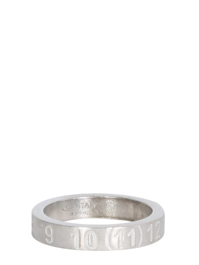Shop Maison Margiela Numbers Engraved Ring In Silver