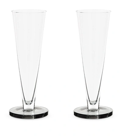 Shop Tom Dixon Set Of 2 Puck Flute Glasses (125ml) In Clear