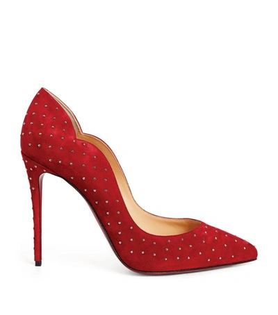 Shop Christian Louboutin Hot Chick Plume Suede Pumps 100 In Red