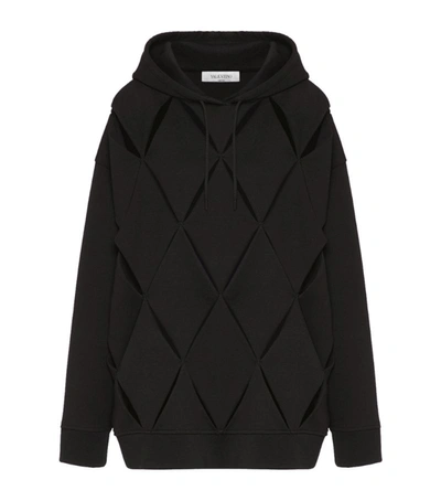 Shop Valentino Cut-out Hoodie In Black