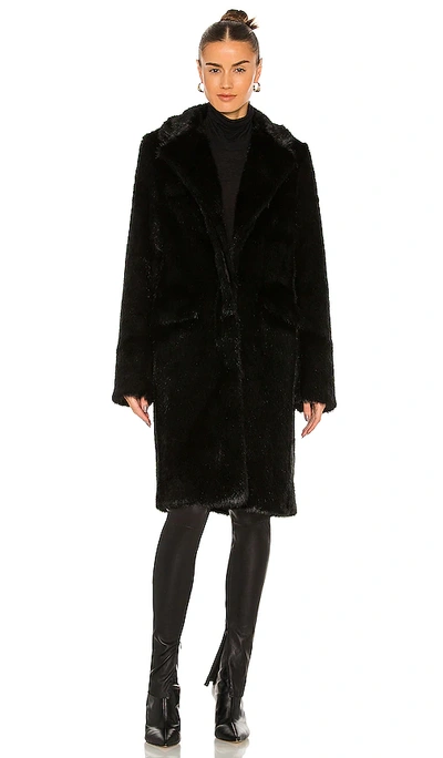 Rta Dawson Faux Fur Coat In Black