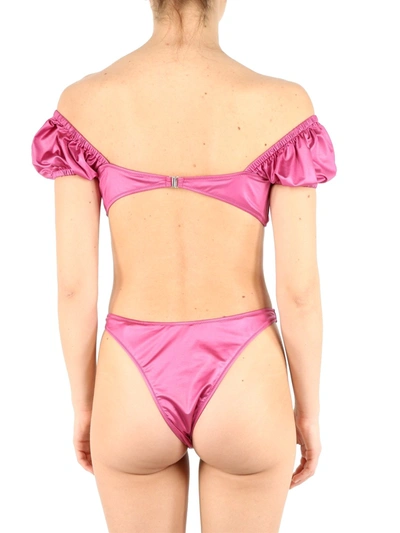 Shop Alessandra Rich Fuchsia Bikini With Jewel In Pink
