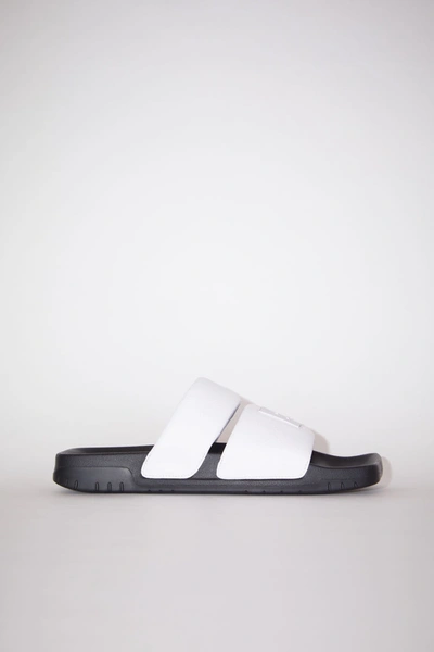 Shop Acne Studios Fa-mn-shoe000044 White/black Flat Sandals In White,black