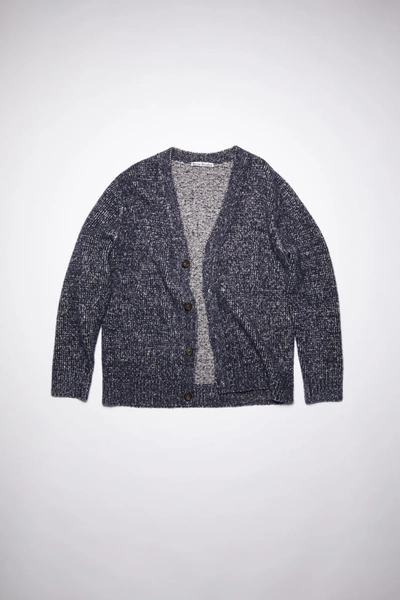 Shop Acne Studios Fn-mn-knit000228 Navy/grey  V-neck Cardigan In Navy,grey