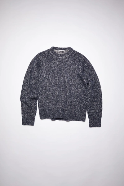 Shop Acne Studios Fn-mn-knit000227 Navy/grey Crew Neck Sweater In Navy,grey