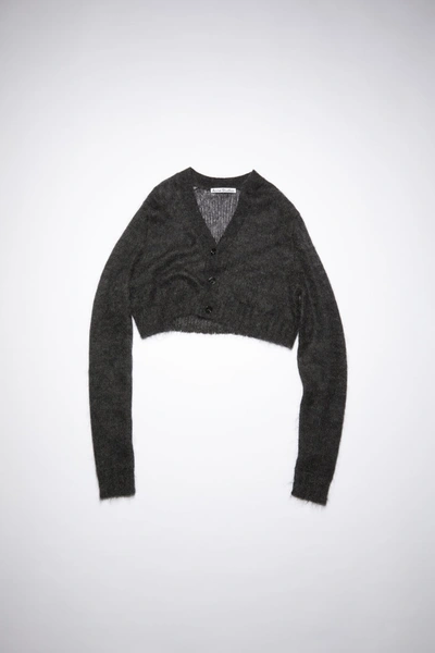 Shop Acne Studios Mohair Cardigan In Anthracite Grey