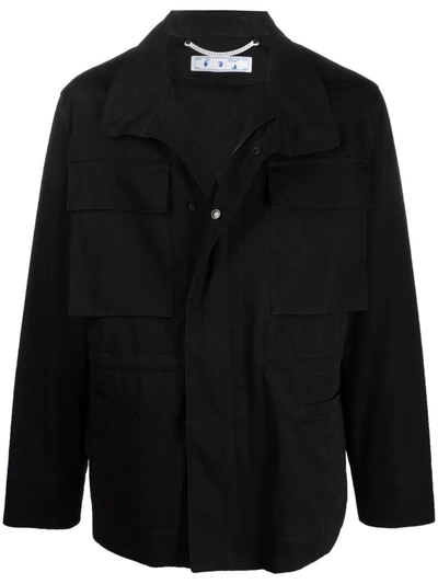 Shop Off-white Arrows-motif Field Jacket In Schwarz