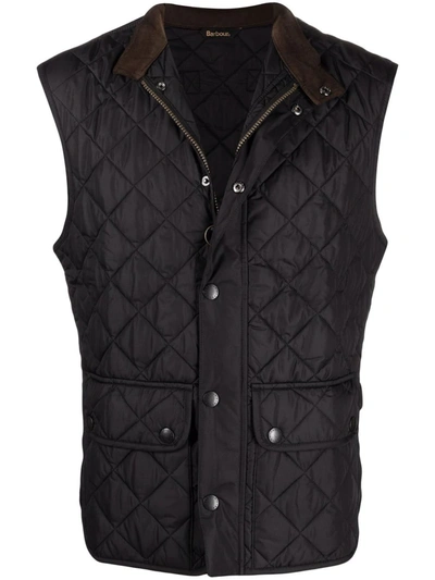 Shop Barbour Lowerdale Quilted Gilet In Schwarz