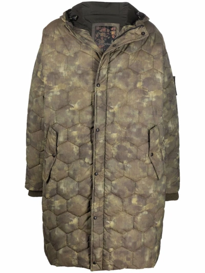 Shop Emporio Armani Hooded Padded Coat In Grün