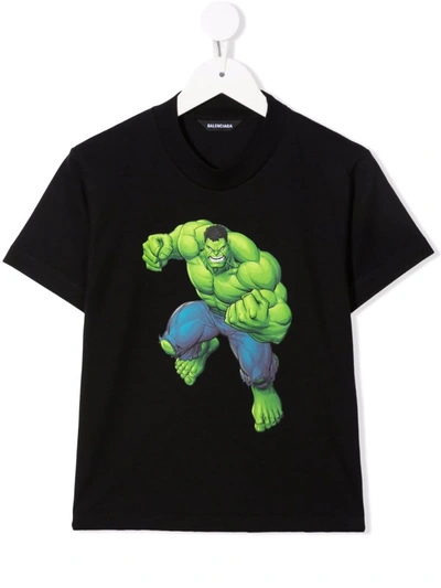 Balenciaga Kids' Little Boy's & Boy's The Incredible Hulk T-shirt In Black  | ModeSens