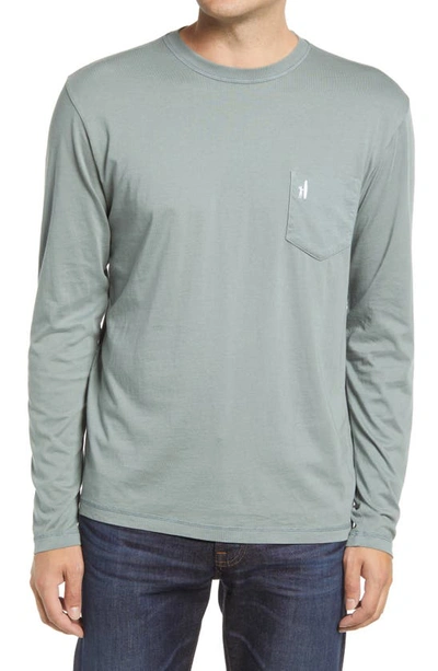 Shop Johnnie-o Brennan Long Sleeve Pocket T-shirt In Canal