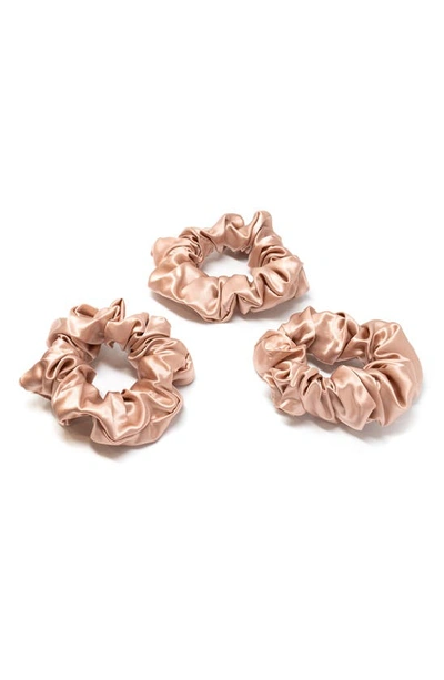Shop Blissy 3-pack Silk Scrunchies In Rose Gold
