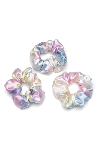 Blissy 3-pack Silk Scrunchies In Yellow Tie Dye