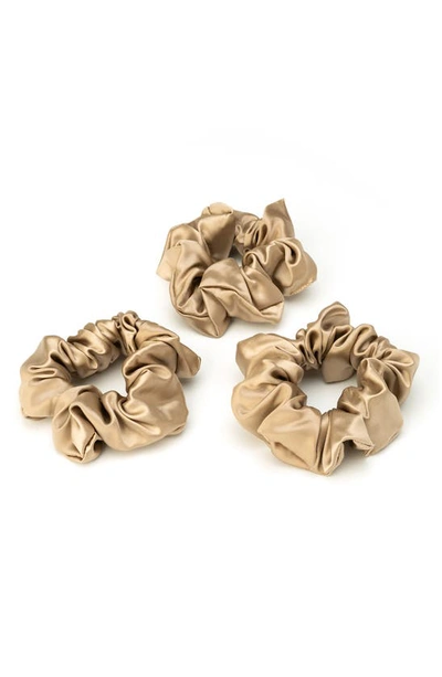 Shop Blissy 3-pack Silk Scrunchies In Taupe