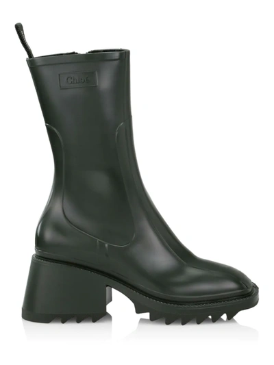 Shop Chloé Women's Betty Pvc Rain Boots In Wide Forest