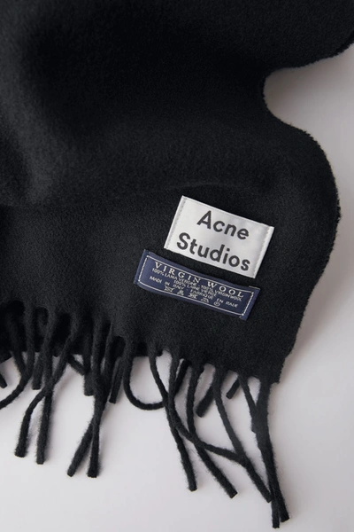 Shop Acne Studios Fringed Scarf In Black