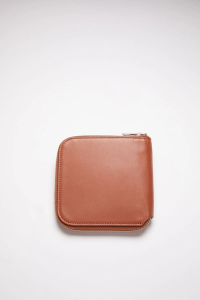 Shop Acne Studios Zippered Wallet In Almond Brown