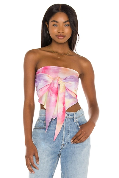 Shop Superdown Tabitha Reversible Strapless Top In Pink Multi