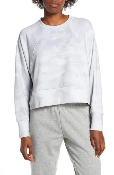 Shop Nike Rebel Dri-fit Crewneck Pullover In Wolf Grey/ White