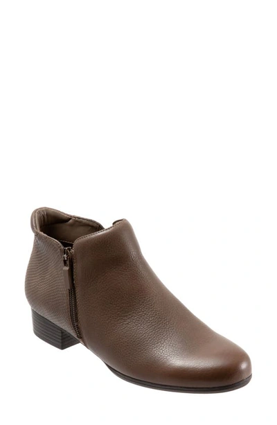 Shop Trotters Major Bootie In Dark Taupe Combo Leather