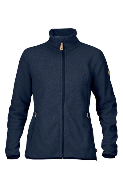 Shop Fjall Raven Stina Fleece Jacket In Dark Navy