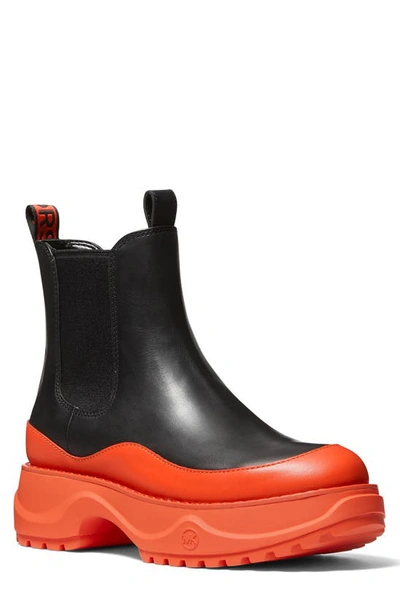 Shop Michael Michael Kors Dupree Chelsea Boot In Black/ Red