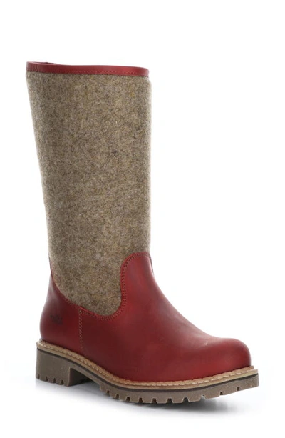 Shop Bos. & Co. Hanah Waterproof Boot In Red/ Beige Saddle/ Tweed