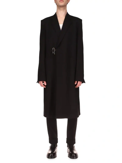 Shop Givenchy Men's Padlock Closure Wool Coat In Black