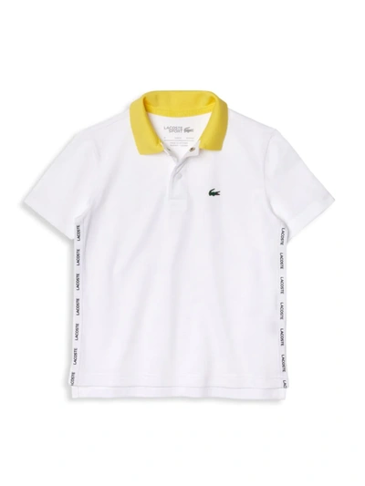 Shop Lacoste Little Boy's & Boy's Contrast Collar Polo Shirt In White