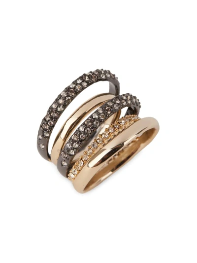 Shop Alexis Bittar 14k Gold-plated & Crystal Orbiting Ring